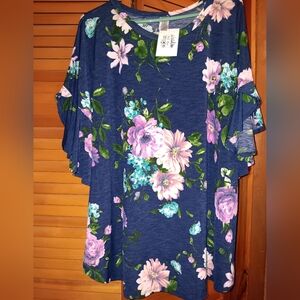 HoneyMe Curvy Floral Print Women's Top 3xl